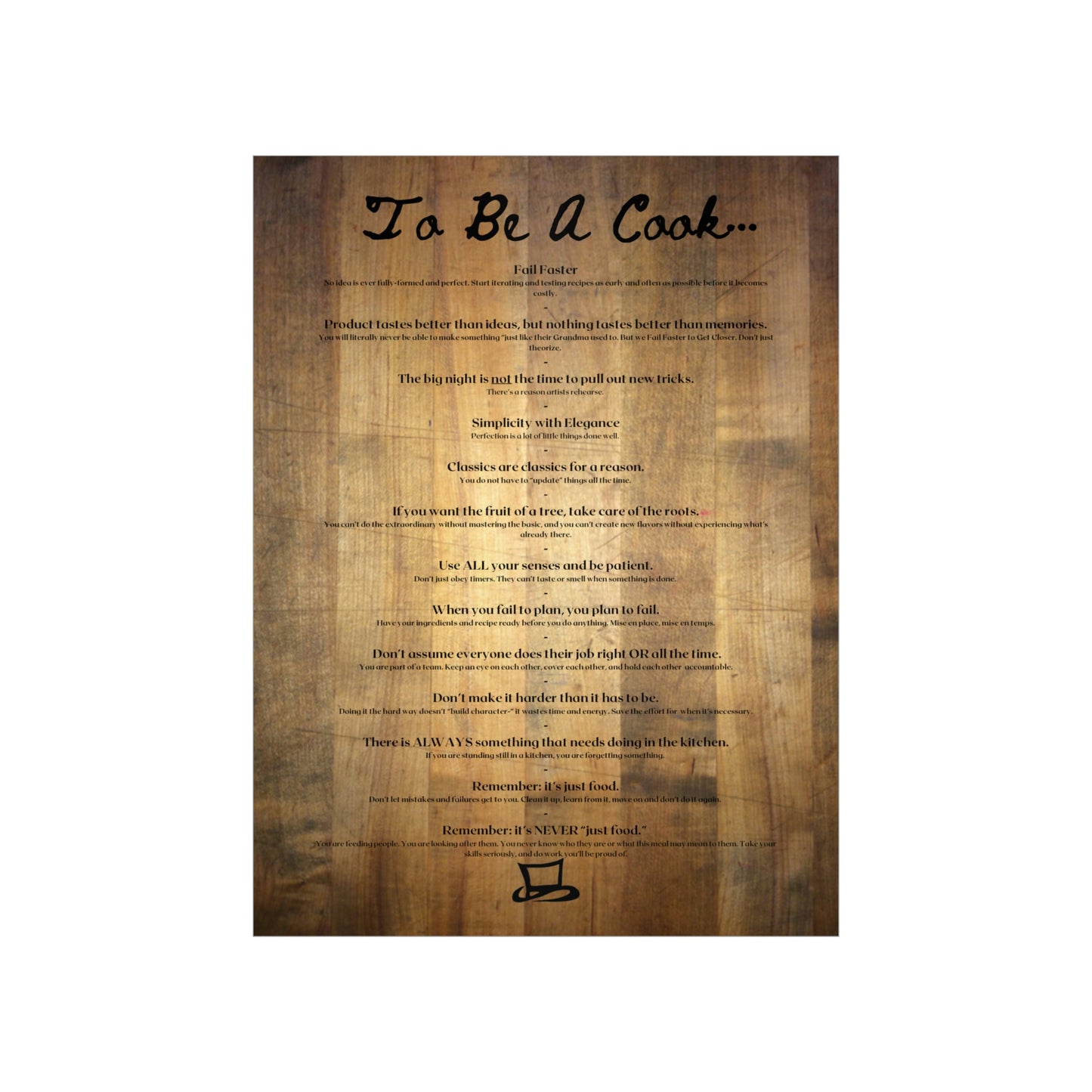 Rules for Culinary Students